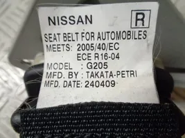 Nissan Qashqai+2 Takaistuimen turvavyö 89845EY10A