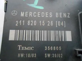 Mercedes-Benz E W211 Oven keskuslukituksen ohjausyksikön moduuli 2118201526