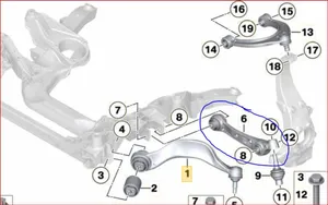 BMW 5 GT F07 Triangle bras de suspension inférieur avant 31126777739