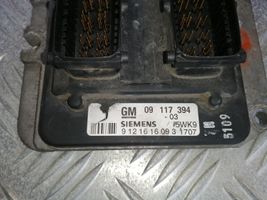 Opel Zafira A Kit centralina motore ECU e serratura 09117394