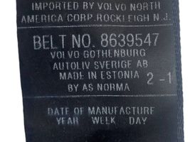 Volvo S40 Pas bezpieczeństwa fotela tylnego 8639547