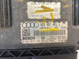 Audi A8 S8 D3 4E Kit centralina motore ECU e serratura 4E0907401C