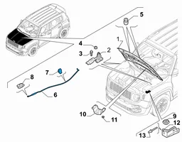 Jeep Renegade Asta/punto di sollevamento del vano motore/cofano 52098439