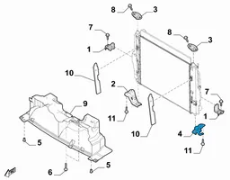 Fiat 124 Spider Fixation de radiateur 6000612060