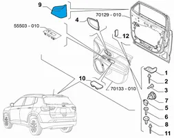 Jeep Compass Inne elementy wykończeniowe drzwi przednich 53220323