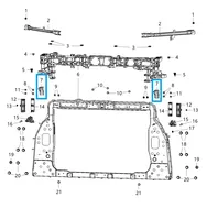 Jeep Compass Jäähdyttimen kehyksen suojapaneelin kiinnike 68245452AA