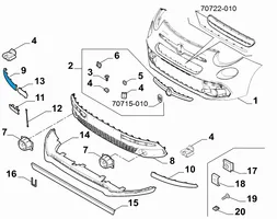 Fiat 500L Etupuskurin jakajan koristelista 735658169