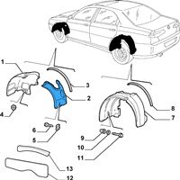Alfa Romeo 166 Pare-boue passage de roue avant 60698600