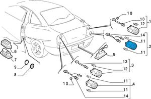 Fiat Coupe Lampa tylna 46303570