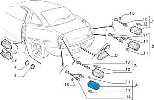 Fiat Coupe Lampa tylna 46303571