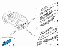 Jeep Renegade Emblemat / Znaczek tylny / Litery modelu 52176727