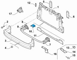 Fiat 500X Staffa di montaggio del radiatore 51960717