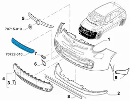 Fiat 500L Etupuskurin alempi jäähdytinsäleikkö 735525819