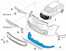 Fiat 500L Lame de pare-chocs avant 735559051