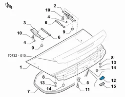 Fiat 124 Spider Takaluukun avauskytkimen painike/kytkin 6000614386