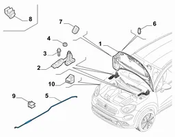 Fiat 500X Podpora pokrywy / maski silnika 52090710