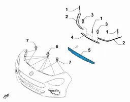 Fiat 124 Spider Jäähdyttimen alatuen suojapaneeli 6000614200