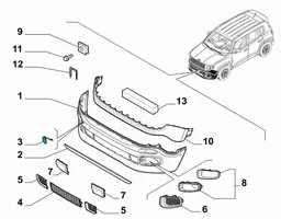 Jeep Renegade Capuchon, crochet de remorquage avant 735598565