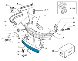 Lancia Lybra Mascherina inferiore del paraurti anteriore 46796386