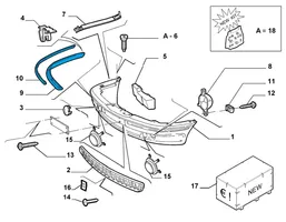 Lancia Lybra Moulure de pare-chocs avant 735267931