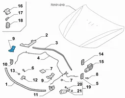 Alfa Romeo Stelvio Engine bonnet/hood lock/latch loop/hook 50539667