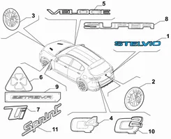 Alfa Romeo Stelvio Insignia/letras de modelo de fabricante 50556833