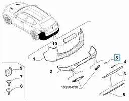 Alfa Romeo Stelvio Tapa para gancho de arrastre parachoques trasero 50553753
