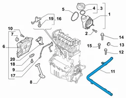 Alfa Romeo Mito Tuyau de liquide de refroidissement moteur 55213798