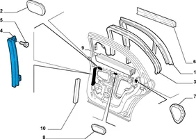 Lancia Thesis Galinių durų stiklo bėgelis 60669226