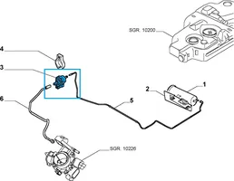 Fiat Ulysse Soupape de ventilation, réservoir de carburant 9612315480