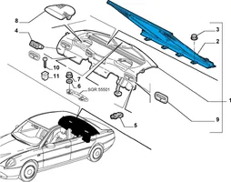 Lancia Thesis Tendina parasole/oscurante parabrezza posteriore 156041147