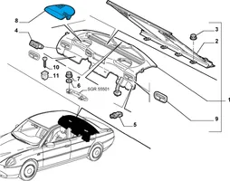 Lancia Thesis Rejilla moldura del altavoz en la bandeja del maletero 156029153
