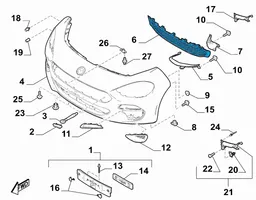 Fiat 124 Spider Unteres Gitter dreiteilig vorne 6000615625