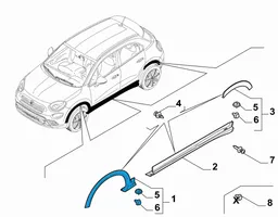 Fiat 500X Listwa błotnika przedniego 735759145