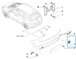 Fiat Grande Punto Cache crochet de remorquage arrière 735417226