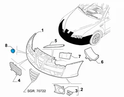 Alfa Romeo 159 Tapa/tapón del gancho de remolque delantero 735379379