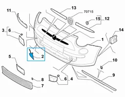 Fiat 500 Tappo/coprigancio di traino anteriore 735456794