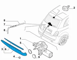 Fiat 500 Takalasinpyyhkimen sulka 51787577