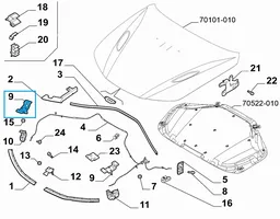 Alfa Romeo Giulia Système poignée, câble ouverture de capot 50558482