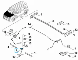 Jeep Renegade Rączka / Uchwyt otwierania pokrywy przedniej / maski silnika 51972891