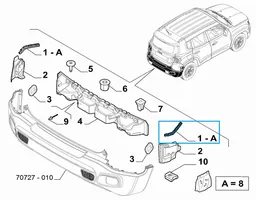 Jeep Renegade Staffa di rinforzo montaggio del paraurti posteriore 51981661