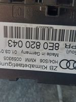 Audi A4 S4 B6 8E 8H Gaisa kondicioniera / klimata kontroles / salona apsildes vadības bloks (salonā) 8E0820043