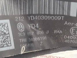 Volkswagen PASSAT B6 Pas bezpieczeństwa fotela tylnego 3C9857806J