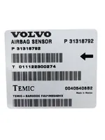 Volvo XC60 Sterownik / Moduł Airbag 31318792
