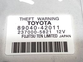 Toyota RAV 4 (XA40) Allarme antifurto 8904042011