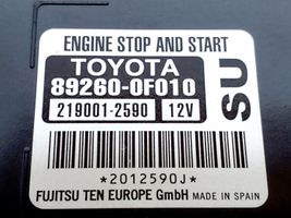 Toyota Verso Altri dispositivi 892600F010