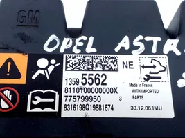 Opel Astra K Module de contrôle airbag 13595562