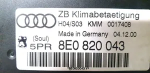 Audi A4 S4 B6 8E 8H Kondicionieriaus valdymo blokas 8E0820043