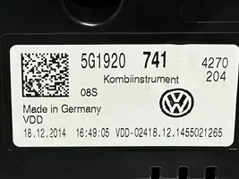 Volkswagen Golf VII Compteur de vitesse tableau de bord 5G1920741