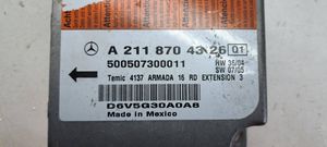 Mercedes-Benz CLS C219 Turvatyynyn ohjainlaite/moduuli A2118704326